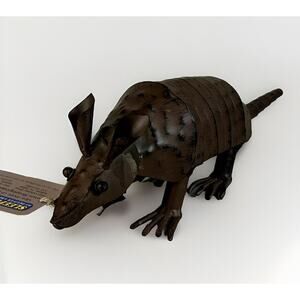 I0.5” METAL ARMADILLO - Yard Art Western Figurine - by DeLeon Collections - NWT